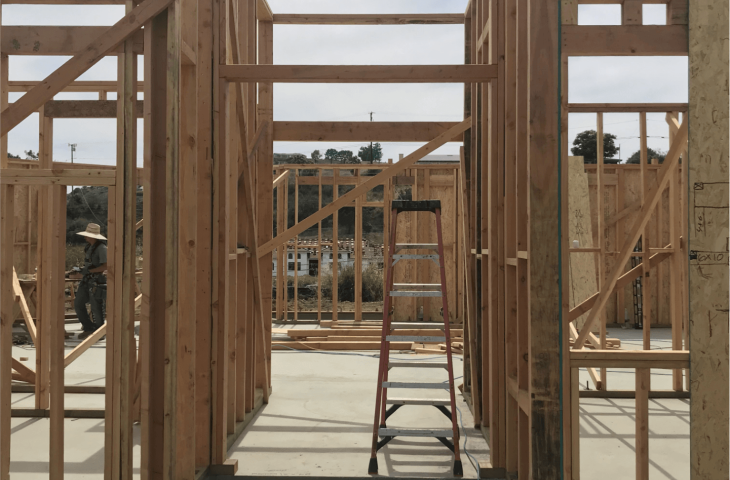 Framing of a new construction home in Ventura county by RG Winter.