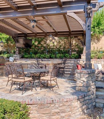 Backyard patio area