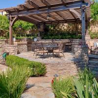 Backyard patio area