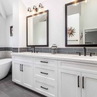 Bathroom sinks and bathtub