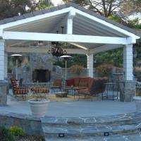 Backyard patio area