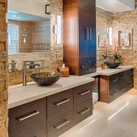 bathroom with double sinks