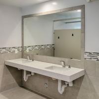 Office bathroom with double sink